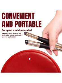 双头硅胶唇刷，啫喱质地，带盖，唇膏刷，适用于腮红、修容、遮瑕、轮廓、眼妆和唇妆，1支装 - 黑色 - 查看 7