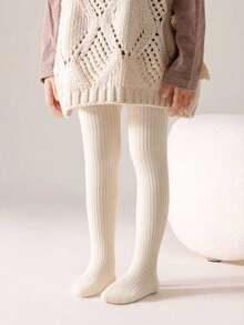 3pcs/Pack Girls/Toddlers Classic Simple Casual Thermal Lined Thick Warm Tights, Skin-Friendly Soft Fashionable Versatile Leggings Suitable For Autumn/Winter Daily Wear Or Holiday Gifts - Multicolor - View 12