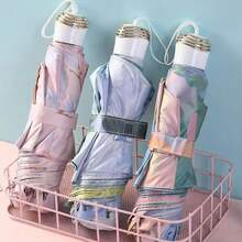 [Paraguas de doble capa con protección UV a prueba de agua] Paraguas multifuncional de doble capa con protección UV - , a prueba de agua, a prueba de viento, con un elegante revestimiento de laca negra - multicolor - Ver 4