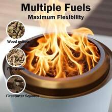 Chimenea de mesa sin humo portatil para camping patio y patio trasero estufa de bajo humo con bolsa de transporte tenedores y alfombrilla alimentado por pellets o madera azul cielo - Azul cielo - Ver 3