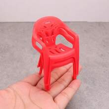 1/5/10pcs Mini Plastic Doll House Backrest Chairs, Miniature Realistic Chair Models, Random Color Combination - Multicolor - View 4