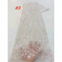 Nigerian Beaded Sequins Lace Fabric 2026 High Quality Lace French African Embroidered Fabric For Sewing Women's Evening Dress Material
