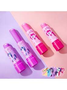 MY LITTLE PONY 我的小马驹橡皮擦 - 创意卡通乐趣 - 不掉屑！创意旋转口红造型橡皮擦，动漫周边礼品，趣味文具，节日礼物，可爱设计，俏皮风格，强力清洁，优质材料，动漫主题橡皮擦，新颖文具，学生用品，情人节、新年、感恩节和圣诞节的完美礼物。 - 彩色 - 查看 3