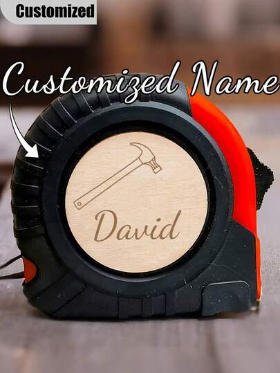 Personalisiertes Maßband mit Namen - Individuell graviert mit Ihrem Namen & Hammer Design, strapazierfähiges einziehbares Maßband mit ergonomischem Griff, ideales Geschenk für Ehemann, Vater, DIY-Enthusiasten, Geburtstage, Jahrestage, Einweihungsfeiern (Industriewerkzeug), Partytüten, einzigartiges Geschenk, robuste Konstruktion, langanhaltend Werkzeug, DIY-Liebhaber, Heimwerken