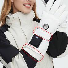 Guantes De Invierno Calefactables, Recargables con 3 Niveles De Temperatura Calentador De Manos para Clima Fro Nevado, para Hombres Mujeres Ancianos Esqu Snowboard Motociclismo Ciclismo - En blanco y black - Ver 7