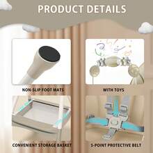 UBRAVOO 3-In-1 Baby HighChair, Foldable Portable Baby Dining Chairs Eat & Play Convertible High Chair With Double-Layer Dinner Plate - Khaki - View 6