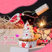 Aluminum Foil Cake Pan Heart Shaped Cupcake Cup With Lids 100 Ml/ 3.4 Ounces Mini Cupcake Cup Flan Baking Cups For Valentine Mother's Day Wedding Xmas Birthday - Multicolor - View 6