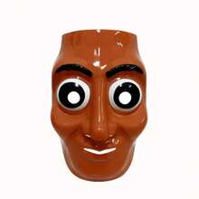 意大利奇幻Tung Tung Tung Sahur木制火柴人，美国山海经木人面具，面具-卡通人物设计，表情丰富，轻盈舒适，万圣节服装、角色扮演和主题派对必备