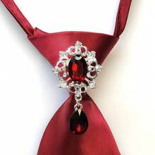 Korean Style Tassel Rhinestone Tie For Women, College Style Korean Version Tassel Rhinestone Short Tie, Fashionable Versatile JK Shirt DK Tie With Rhinestones, Lazy Tie For Men And Women, Couple Style, Suitable For All Seasons - Rượu vang đỏ E-Wine - Xem 12