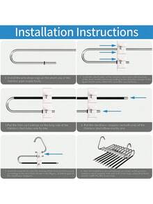 5/9 étages Organisateur de penderie en acier inoxydable en forme de S antidérapant avec pinces à pantalon, cintre pliable, étagère de rangement multifonctionnelle, idéal pour les cadeaux de fête comme la Saint-Valentin, Pâques, Nouvel An, Fête des Pères, Fête des Mères - Multicolore - Voir 8