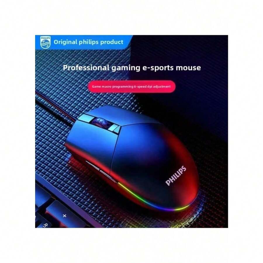 Aplicable a Philips SPK9304 Bloque de pesaje 6d Versión luminosa con cable USB para oficina comercial y juegos domésticos - Color: Philips 9304 6d Versión luminosa - Negro - Ver 1