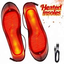 1 Pair Washable EVA Electric Heated Insoles, USB Powered, ≤36V Operating Voltage, Battery-Free, Suitable For Foot Warmth, Comfortable Trimming - Multicolor - View 1