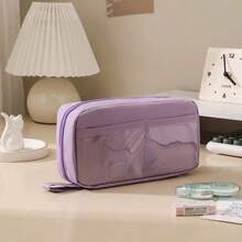 New Minimalist Large Capacity Transparent Volcano Pencil Case, Can Hold Cards, Fashionable And Elegant, Durable And Stain-Resistant, High-End Quality, Multi-Functional Pencil Case And Cosmetic Bag, Essential For Students - Multicolor - View 8