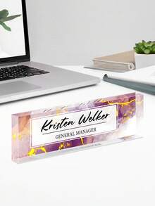 1pc Customized Acrylic Desk Name Plate, 20 Styles Available, Personalized Text, Employee Appreciation Gift For Teachers, Colleagues, Nurses, Managers - Multicolor - View 25