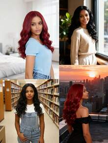 18 Inch Curly Lace Front Wig - High Temperature Synthetic Fiber Material, 4x1 Lace Area, Realistic Hairline, Suitable For Everyday Wear - Multicolor - View 5