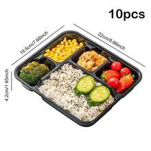 10/20个装可重复使用带盖餐盒，方便外带食物，塑料材质，坚固防漏，适用于微波炉、冰箱和洗碗机。 - 彩色 - 查看 23