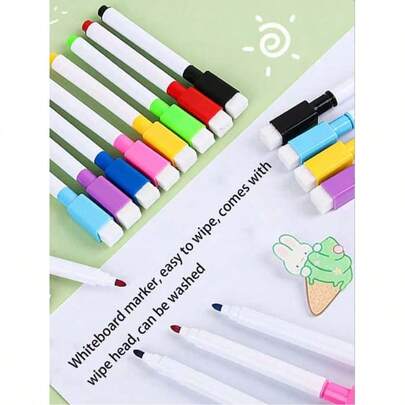 1/8/24Pcs BIC-Style No-Bleed Dry Erase Marker Set (Magnetic/Non-Magnetic) - Multi-Color Numbering School Pen For Useful Schoolchildren & School Things | Classroom Office Home Stationery, Back To School Teacher Supplies, Searchable Student Note-Taking Tool For Whiteboard/Blackboard,Shipment In Random Styles.