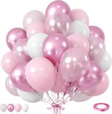 Juego de globos rosados – 12 pulgadas de metal, rosa claro y látex blanco, macarón pastel, decoración de fiesta para niñas y mujeres, cumpleaños, boda, baby shower, día de San Valentín kit de globos rosa metálico, rosa claro y blanco estilo macaron de 12", perfecto para decorar fiestas femeninas, baby showers, bodas y San Valentín con un toque dulce y delicado - Oro rosa - Ver 10