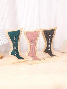 Suporte para colares em formato de pé, feito de bambu e madeira, criativo expositor para joias. - Multicolorido - Ver 5