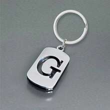 Fashionable Stainless Steel 26-Letter Keychain - The Perfect Choice For Men's Backpacks And Car Accessories, A Simple Pendant - G - 查看 3