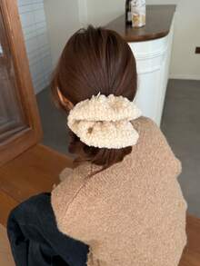 Scrunchies de Fleece Quente, Elásticos de Cabelo Estilo Coreano Tipo Rosquinha, Porta-Rabos de Cabelo, Elásticos de Cabelo Scrunchie como Presente de Acessórios para o Dia dos Namorados