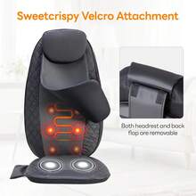 Sweetcrispy Massage Chair Pad With Heat, Chair Massager With 4 Deep-Kneading For Office, Home, Shiatsu Back Massager For Pain Relief, Portable Folding - US A Type Plug(110-127V) - View 6