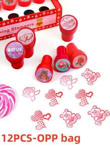 6-24 buc ștampile de Ziua Îndrăgostiților cu desene animate pentru schimb de clasă, favoruri de petrecere, pungă cu bunătăți, tratați pungă, consumabile de petrecere de Ziua Îndrăgostiților - Multicolor - Vizualizare 12