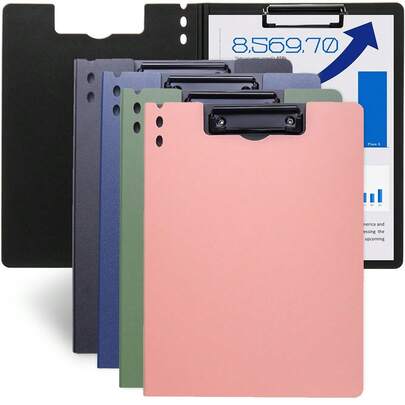 1pc, Clipboard Folder, A4 Size Folder Clipboard Single Clip, 100 Pages Capacity, Waterproof Material, Portable File Storage For School Nurse Office Home Meeting, Back To School, School Supplies, Kawaii Stationery, Back To School