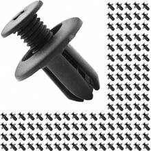 200 piezas de nailon para guardabarros de puerta, panel de parachoques de retención, rehe, clips de empuje compatibles con agujeros de 8 mm,  ,  Kia MB-455-56143 86590-28000 - negro - Ver 1