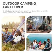 YQQ VALICLUD Funda para Carrito Plegable de Camping al Aire Libre Cubierta Protectora de Tela Oxford 210D Resistente Tamaño 97X56X51 CM Funda para Carro de Jardín y Picnic Protección2179 - como en la foto - Ver 7