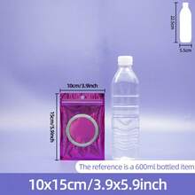 100 个可重复密封礼品袋，用于珠宝收纳，迷你拉链彩色铝箔袋聚合物薄膜样品袋，非常适合派对食品糖果收纳，返校情人节