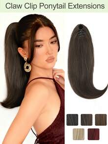Ponytail Extension – 14" Claw Clip In Ponytail Hair Extensions Natural Soft Synthetic High Pony Tail Hairpieces For Women - Multicolor - View 2
