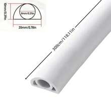 1pc 118.11in X 0.79in Self-Adhesive Cable Sleeve, Flexible PVC Cable Concealer For Wall-Mounted TV, Cable Management, Home Use