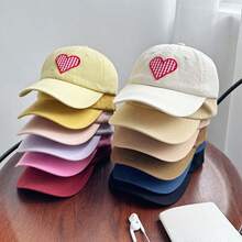 Gorras de béisbol para niños, gorras de camionero con bordado de corazón, ajustables, para el sol, para niñas - Burdeos - Ver 8