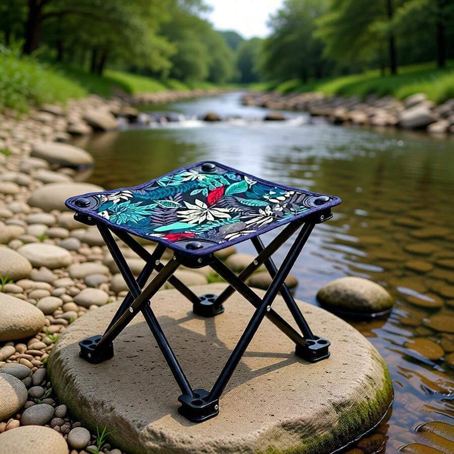 1pc Portable Ultralight Outdoor Fishing Folding Stool, Small Camping Stool, Drawing/Painting Board, Picnic Leisure Chair