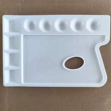 1个白色塑料调色盘，丙烯和水彩画美术用品 - 彩色 - 查看 3