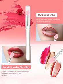 Diseño de mango con diamantes de colores múltiples, Pincel de labios, Herramienta de pincel de silicona para labios, Pincel aplicador de lápiz labial, Con tapa protectora, Adecuado para brochas de maquillaje, aplicadores de mascarilla labial, sombra de ojos, pincel de labios para aplicar máscara facial, lápiz labial y brillo de labios.