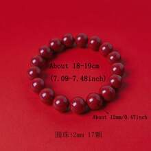 1 chiếc vòng tay đá chu sa tự nhiên tối giản, thanh lịch, vòng tay xoay chu sa, vòng tay đôi unisex, dây đeo áo len, thu hút tài lộc và may mắn. - Màu Đỏ Sâu - Xem 12