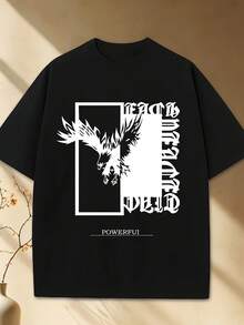 Camiseta estampada de moda para hombres - Negro - Ver 3