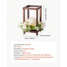 10 Set/30 Pcs Wooden Wedding Lantern Centerpiece, Includes 10 Wooden Lantern Candle Holder 10 Flameless LED Candle 10 Champagne Flower Wreath For Wedding Table Party Farmhouse Decor, Brown - Màu nâu, 30 cái - Xem 7