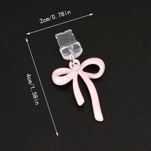1pc Pink Bow Charm/Phone Charging Port Dust Plug/Decoration Pendant/Compatible With Iphone/Type-C/Android Plug - Pink - View 3