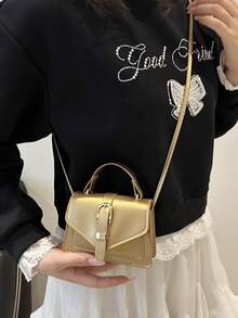 Bolso de mano mini de moda, bolso de hombro versátil y ligero de mujer - Dorado - Ver 4