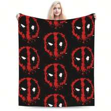 Deadpool Paint Splatter Logo Blankets Fleece SpringAutumn Multifunction Lightweight Thin Throw Blanket For Sofa Outdoor Quilt - Kiểu 3 - Xem 1