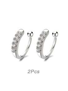 2pcs Multi-Functional Fake Nose Ring, Women's Elegant Luxury Gold-Plated U-Shaped Nose Clip With Rhinestone Decor, Suitable For Daily Wear And Vacation, All Seasons - Multicolor - View 10