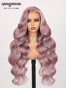 MEGALOOK Ash Purple Color 6x5 Pre Cut Lace Body Wave Wig 100% Human Hair - Transparent Invisible Lace Glueless Wig Pre Plucked Natural Hairline Put On & Go Easy Wear Beginner Friendly Purple Color Wigs - Natural Looking Daily Use Office Ready Corpse Bride Halloween Vibes Party Style Y2K Baddie Vacation Outfits Outdoor Cosplay Campus School Holiday Christmas Part Wedding Festival Ready Human Hair Wig - SLavender - View 4