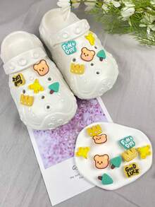 10pcs Cute Bear Animal Shoe Decoration Set, Detachable PVC Decor, Creative Street Style Accessory, Perfect Christmas Gift - Multicolor - View 3