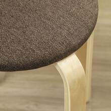 Juego de 4 Taburetes Redondos de Madera Apilables con Asiento Acolchado para Cocina Comedor Dormitorio Marrón - por defecto - Ver 10