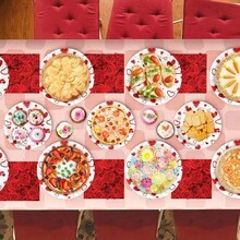 20pcs Rose Pattern Party Napkins, Suitable For Valentine's Day, Wedding, Anniversary, Birthday, Holiday Celebration Decoration - Multicolor - View 4