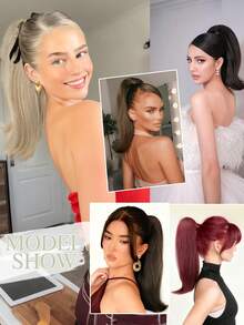 Ponytail Extension – 14" Claw Clip In Ponytail Hair Extensions Natural Soft Synthetic High Pony Tail Hairpieces For Women - Multicolor - View 7