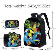 Bộ 3 món ba lô cho bé trai, kích thước 16,5 inch, kèm túi xách và hộp bút, phù hợp cho học sinh tiểu học, trung học cơ sở và trung học phổ thông. - Nhiều màu - Xem 3